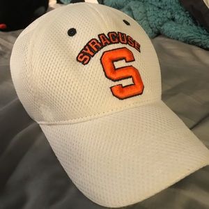 Syracuse White Jersey Fabric Cap, Adjustable